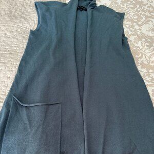 Bryn Walker Long Front Cardigan, Steel Blue/Gray, Size M.